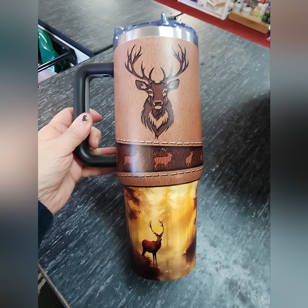 🦌Deer Travel Mug with Handle🦌